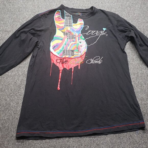 COOGI Other - Coogi Long Sleeve Five Color Chords Guitar Black Cotton Mens Size XL Y2k Vintage